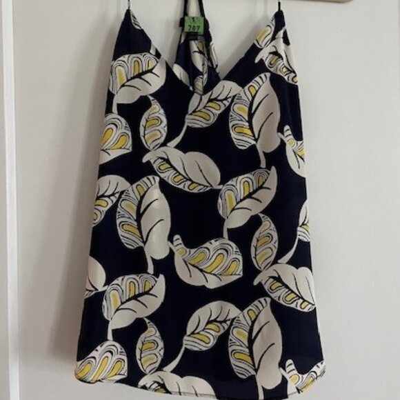 JCrew Flowy Silk Tank - Like New - Blue, Yellow and White pattern, size 00 - Picture 3 of 7